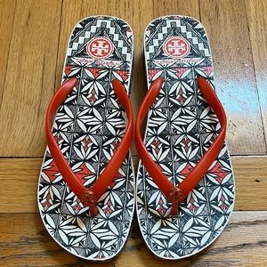 Tory Burch Red and Black Sandals